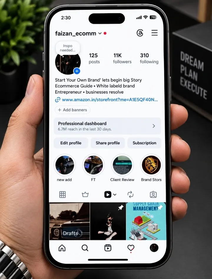 Brand & Social Media Growth (@faizan_ecomm - 6.7M Reach)